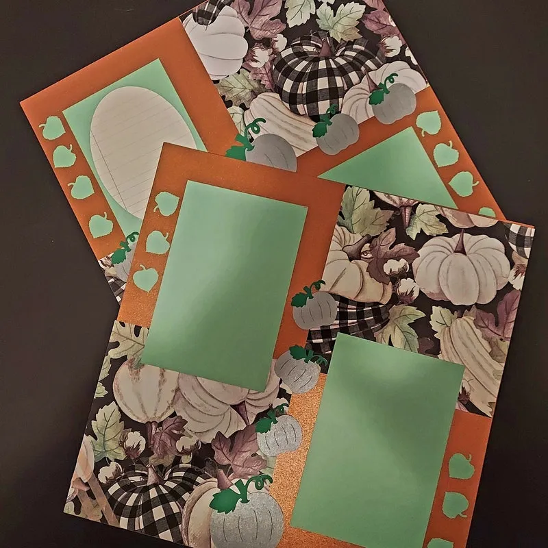 Gingham Pumpkin 12x12 Scrapbook Layout: Autumn Adventures