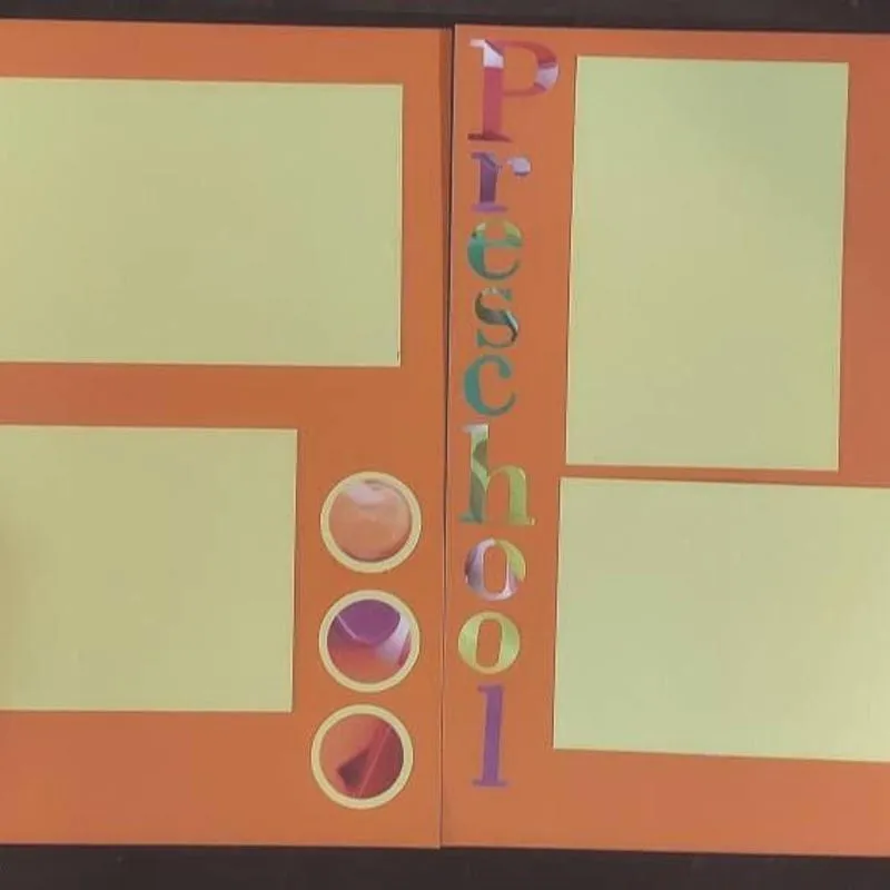 Preschool Scrapbook Layout: First Day of School, ABC Accents