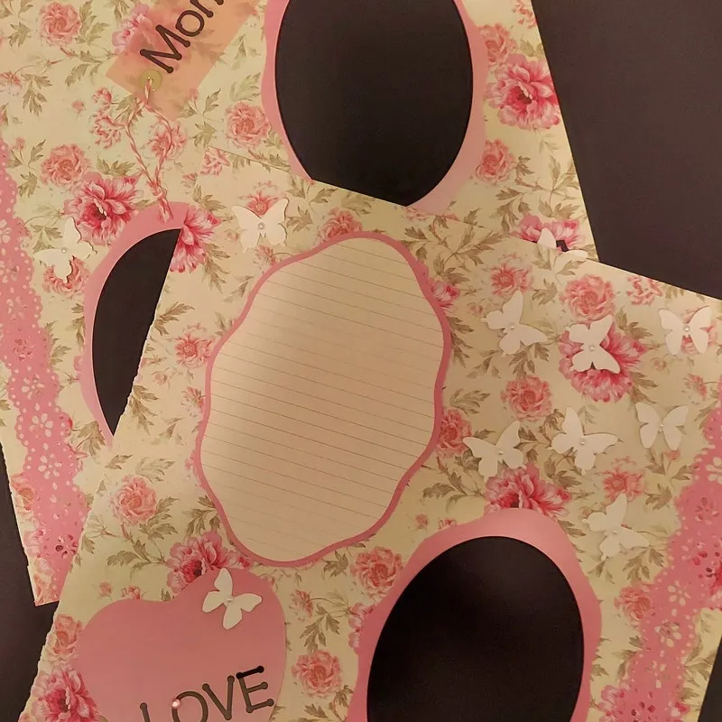 Mother's Day Scrapbook Layout: Pink Floral, Two Page 12x12 Premade
