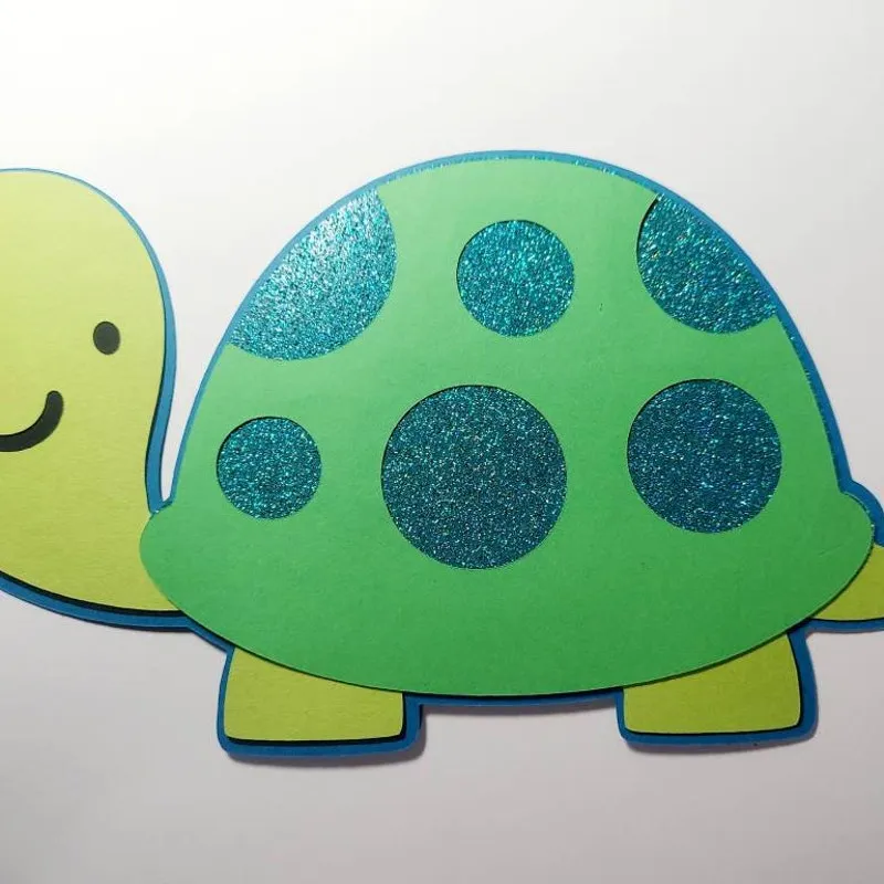 Giant Glitter Sea Turtle Embellishment, Scrapbooking, Paper Craft