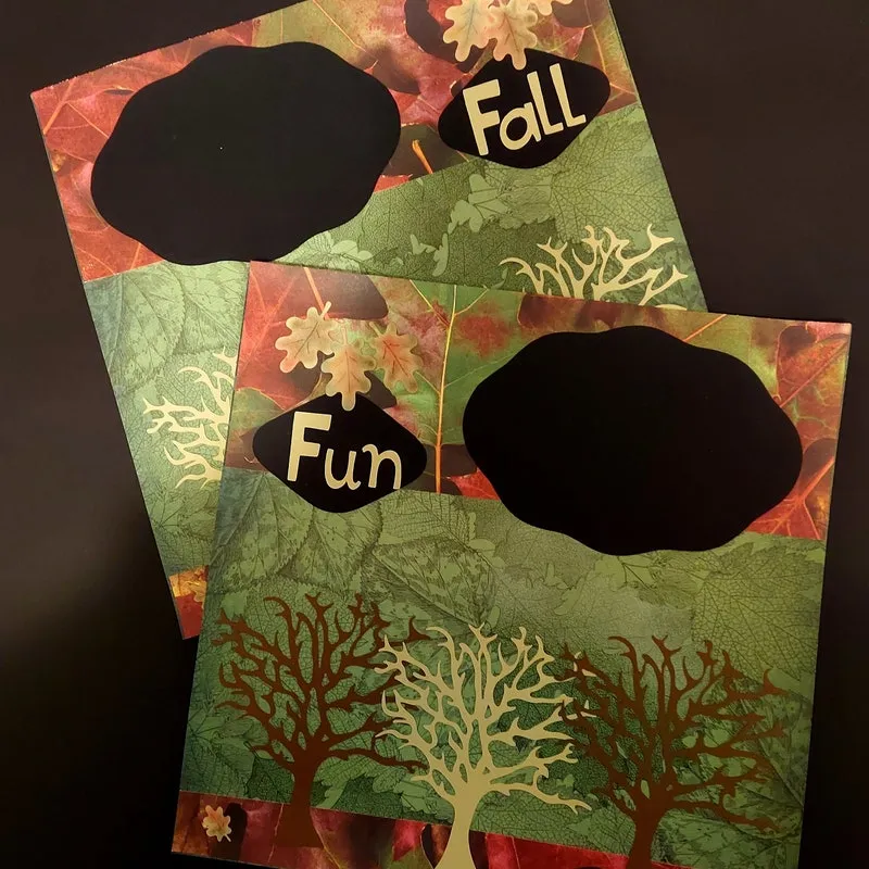 Autumn Scrapbook Layout: 12x12 Premade Two-Page Fall Scene