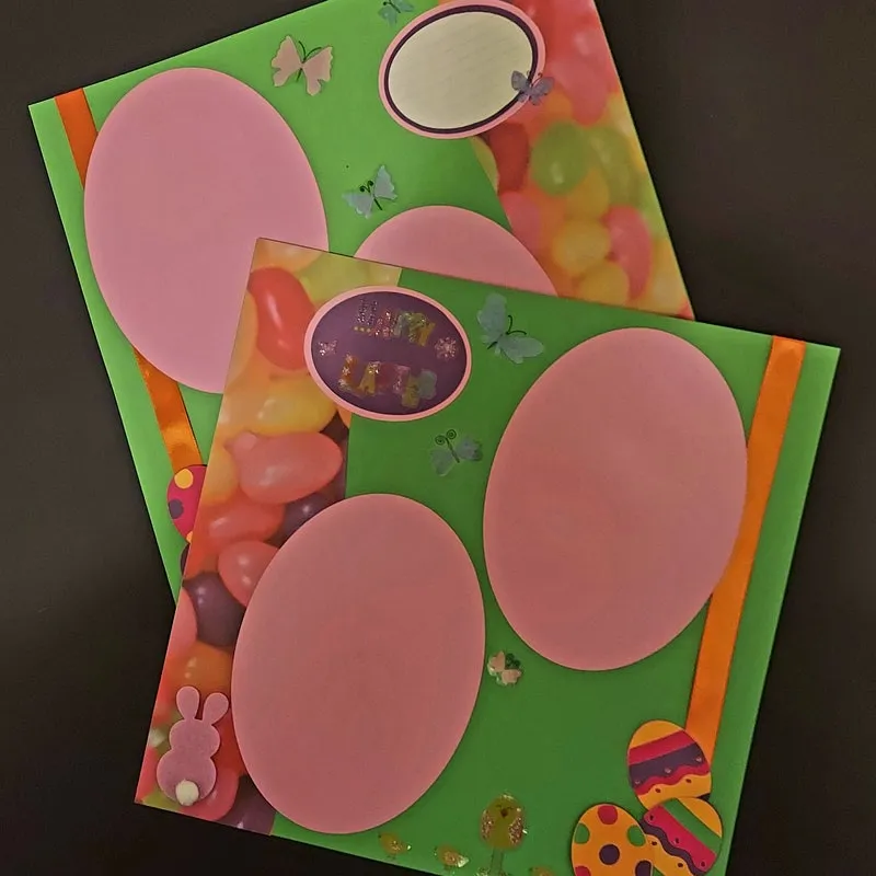 Easter Scrapbook Layout: 12x12 Premade Two Page Design
