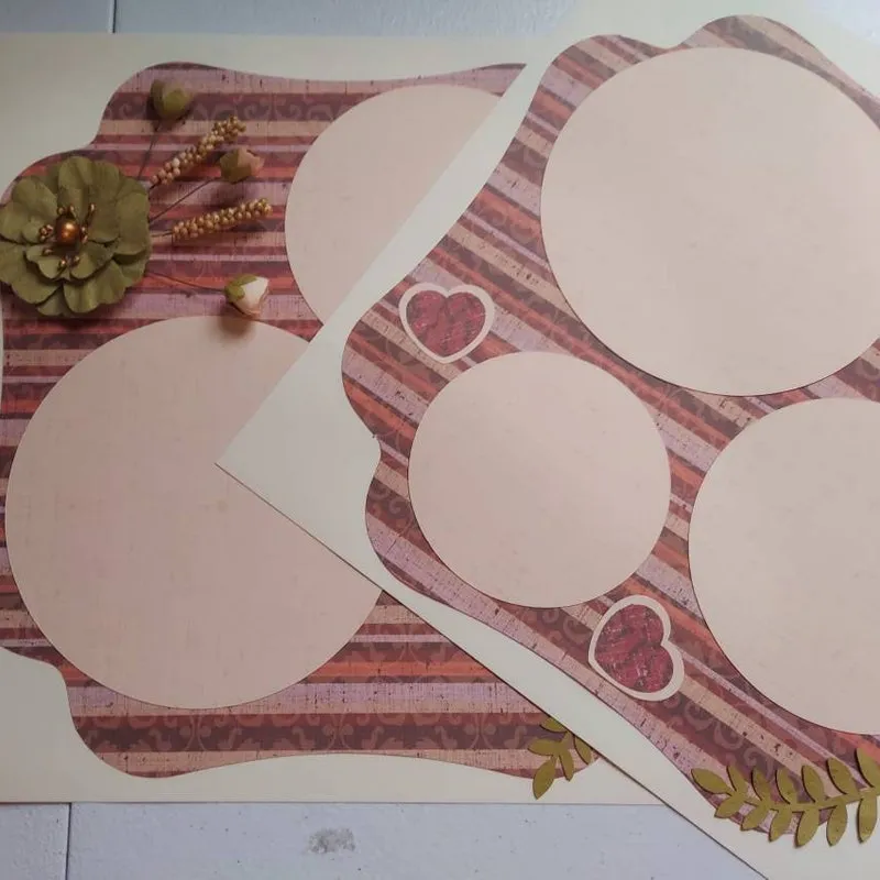 Floral Premade Scrapbook Layout: 12x12 Two Page, Garden Theme
