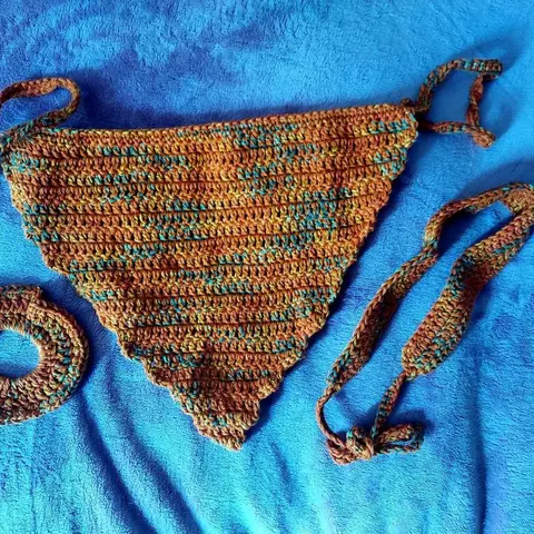 Crochet Headband & Scrunchie Set: Fall Colors, Handmade