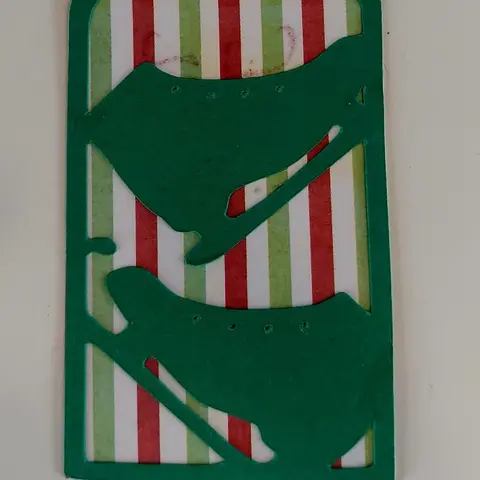 Ice Skate Christmas Gift Tags, Scrapbooking Embellishments (Set of 3)