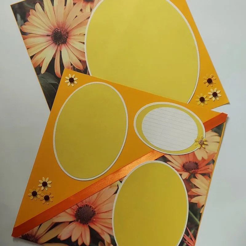 Daisy Scrapbook Layout: 12x12 Premade Summer Theme