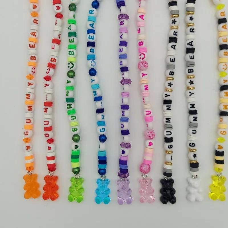Gummy Bear Keychain: Colorful Beaded Zipper Pull, Backpack Charm, or decorate your Junk Journal and Travel Mugs