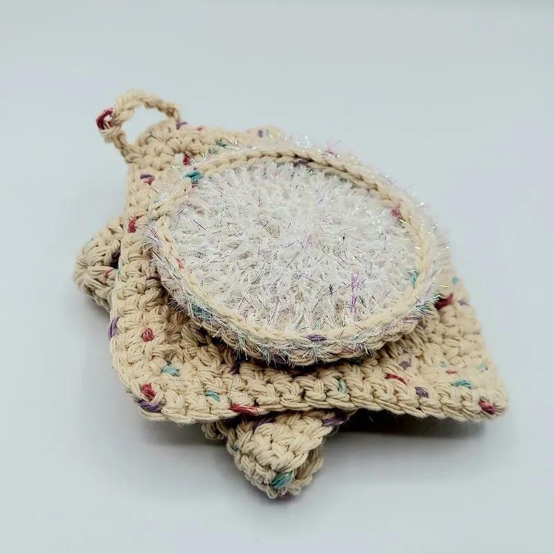 Crochet Dishcloth Gift Set: Handmade Scrubber & Trivet