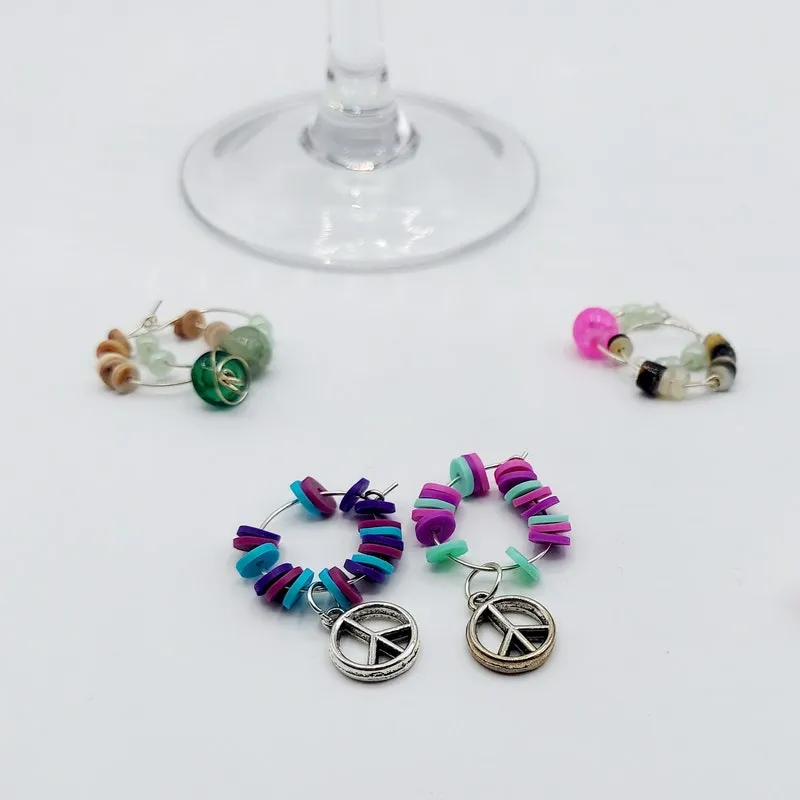 Wine Glass Charms: Beaded Stemmed Glass Markers, Party Favors