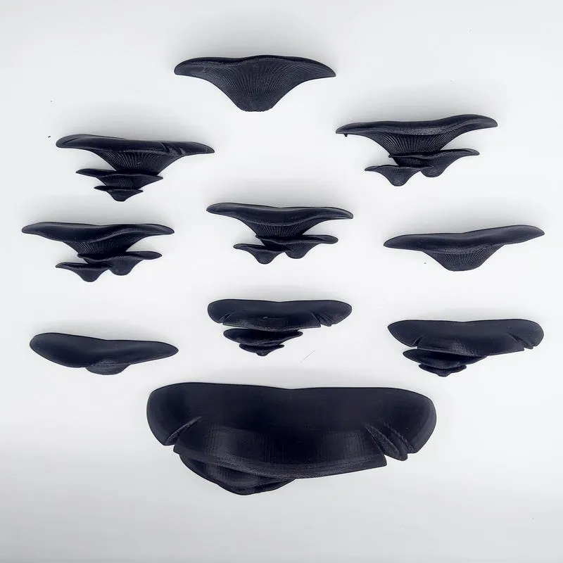 3D Printed Oyster Mushroom Shelf Bundle, Whimsical Home Decor (set of ten shelves)