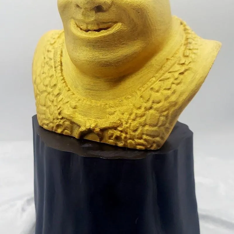 Shrek Bust: Gold Brushed Finish, Home Decor  -  Shrek is Love, Shrek is Life - 3D Printed Statue - Father's Day Gift Idea