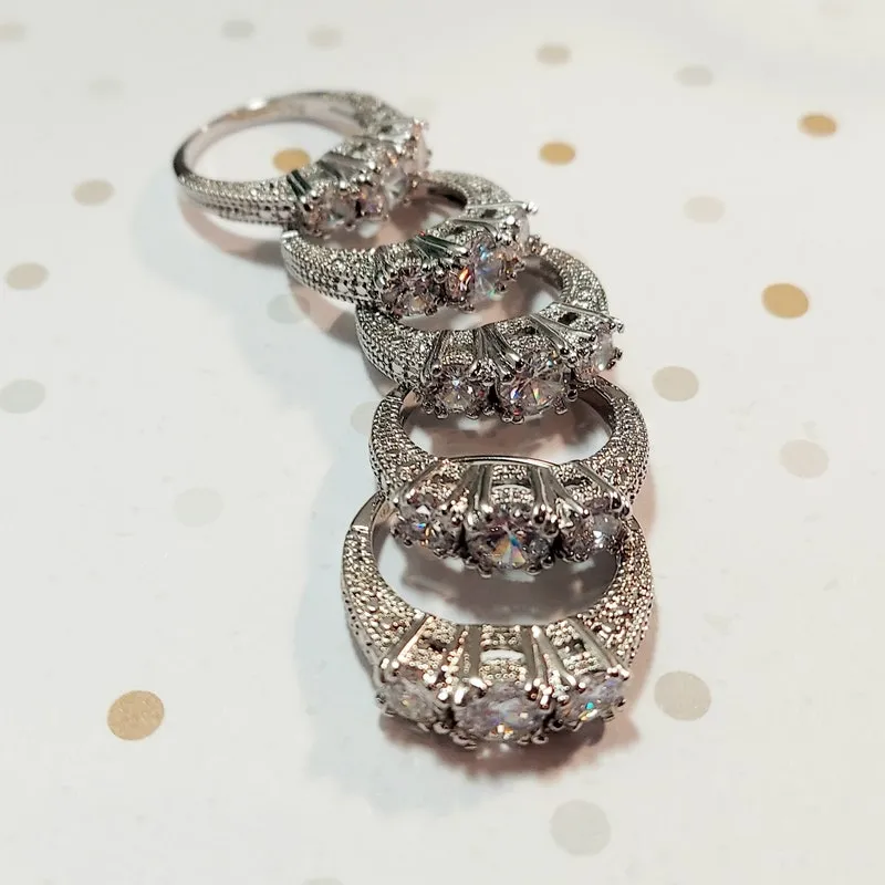Sterling Silver (.925) Rings - Champagne Gemstone Fashion Jewelry