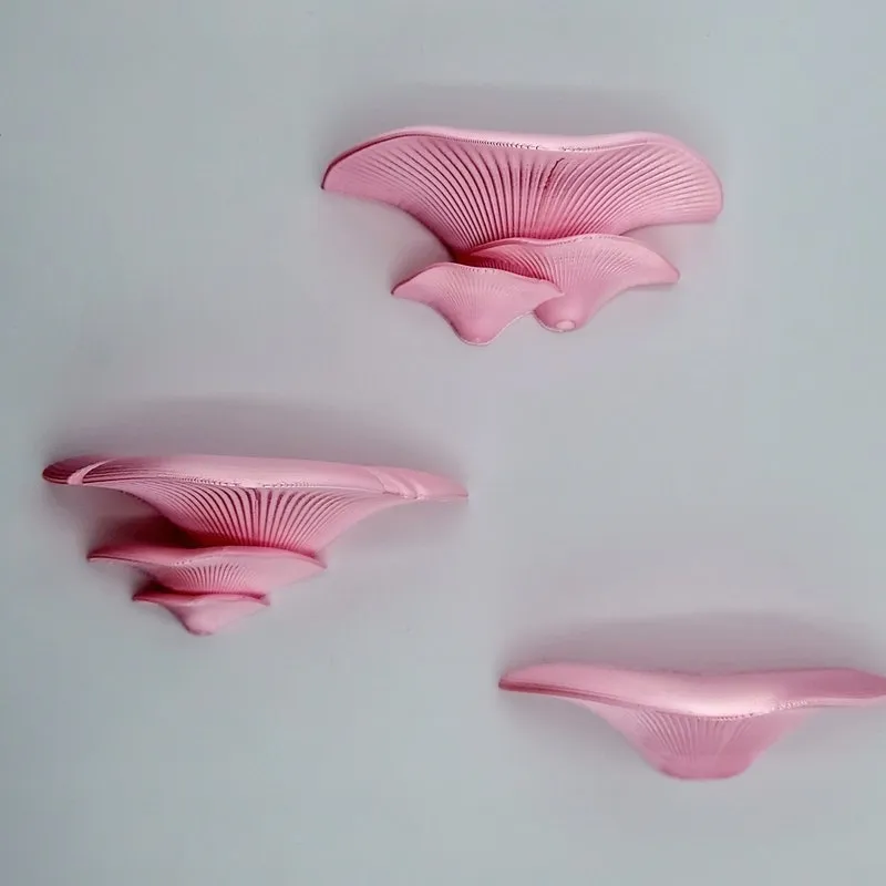 3D Printed Mushroom Shelf Set (3) - Fairytale Decor, Little Ledges for Tiny Trinkets, Oyster Mushroom Wall Decor, Nature Inspired Design
