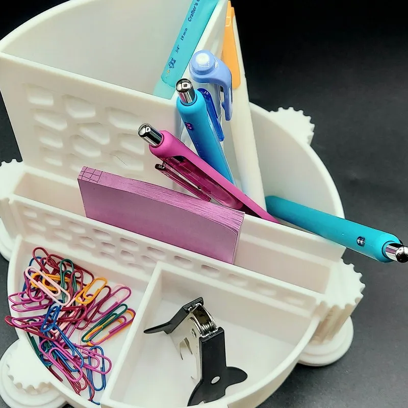 Colosseum-Inspired Desk Organizer - White Desk Pencil Holder