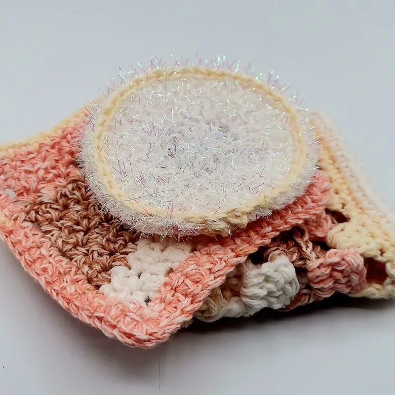 Crochet Dishcloth Set: Handmade Kitchen Towel, Scrubber & Trivet