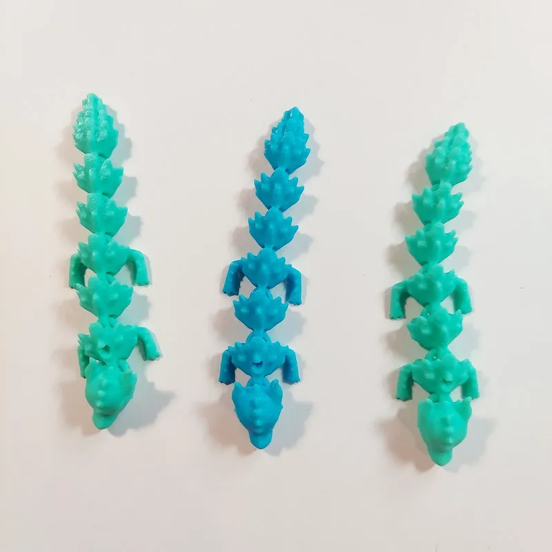 Flexi Dragon Keychain Charm: 3D Printed Fidget Figurine