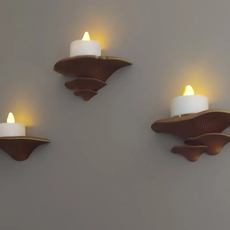 3D Printed Mushroom Shelf Set: Polypore Wall Decor, Little Mushroom Ledges for Tiny Trinkets