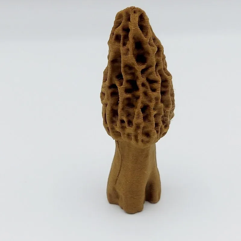 Morel Mushroom Figurine: 3D printed in Walnut, Forest Core