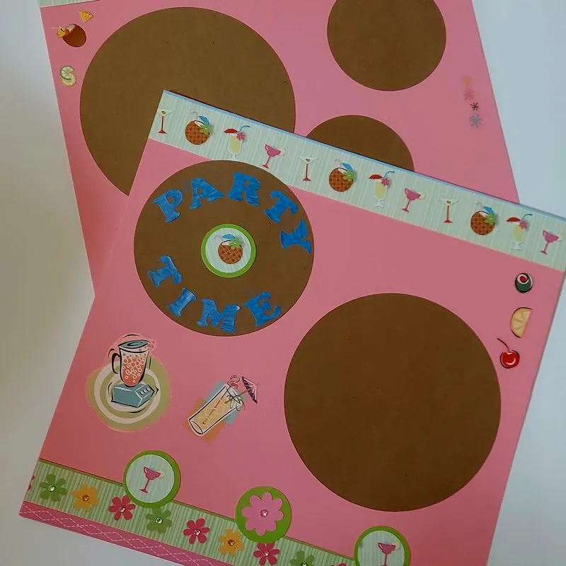 Party Time Scrapbook Layout: Margarita & Martini Theme, 12x12 Two Page