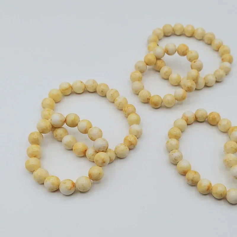 Ivory Beaded Friendship Bracelet Set: Mother Daughter Matching Bracelets