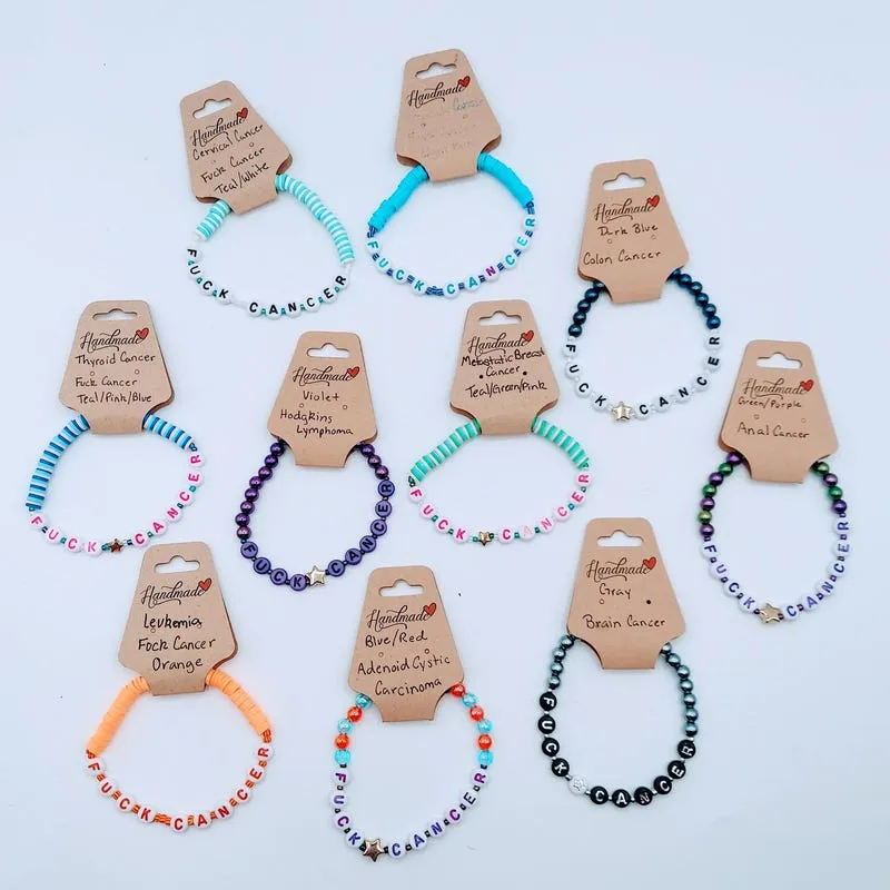 Fuck Cancer Beaded Bracelet: Cancer Awareness Gift for the Survivor or Caregiver