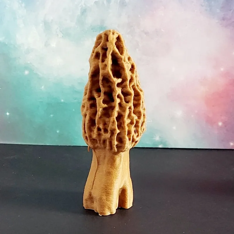 Morel Mushroom Figurine: 3D Printed in Walnut