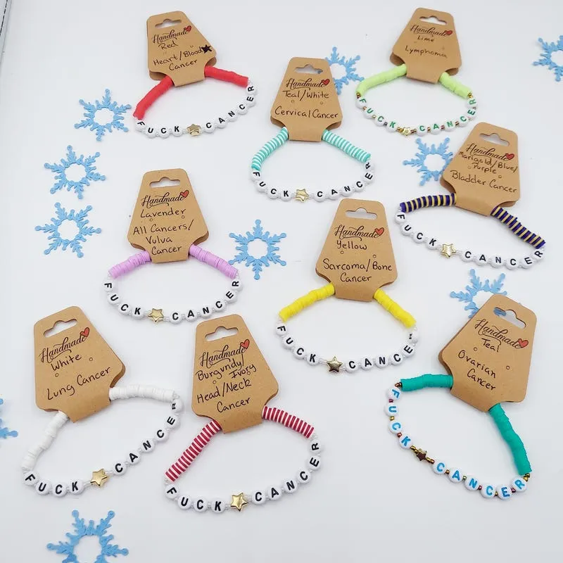 F*ck Cancer Handcrafted Jewelry- Awareness & Support, Caregiver or Survivor Gift, Powerful Word Bracelet