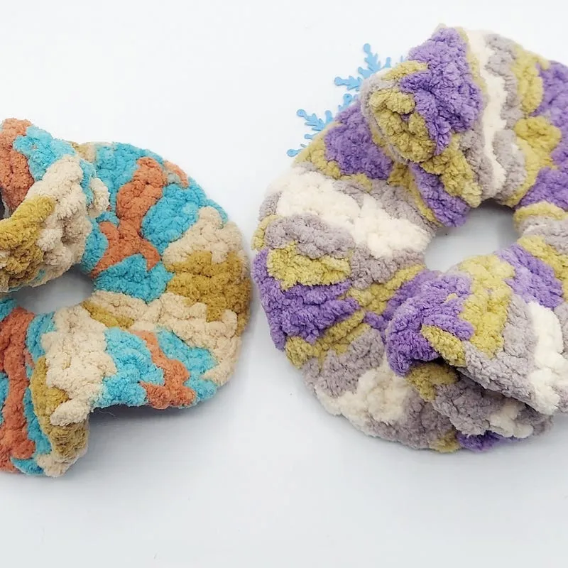 Crochet Chunky Yarn Scrunchie: Soft Hair Tie Accessory