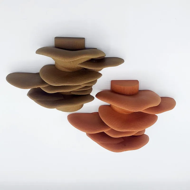 3D Printed Mushroom Shelf: Cottagecore Home Decor, Walnut & Redwood