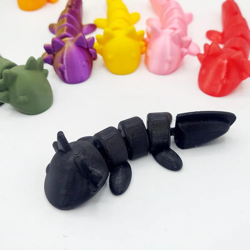 3D Printed Mini Articulated Axolotl – Minecraft Inspired Toy - Desk Decor - Gamer Gift